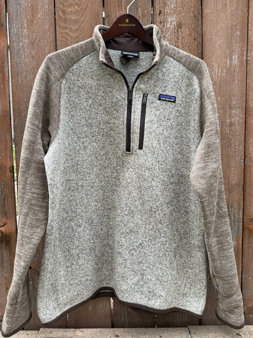 Patagonia Men’s Tan Heather Better Sweater 1/4 Zip Fleece Sweatshirt Large